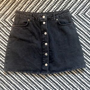 ASOS Black Denim Button Up Skirt